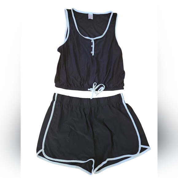 No Boundaries Other - B2G1 FREE! Women's Black Sleepwear Set with White Trim